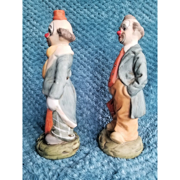 Set Of 2 Vintage Art Mark Porcelain Clown Figurines - Picture 6 of 13